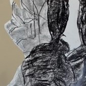 ohne Titel, 2018, papierobjekt, seite 2, mischtechnik auf papier, 50x31 cm, copyright vg bildkunst und axel hptner